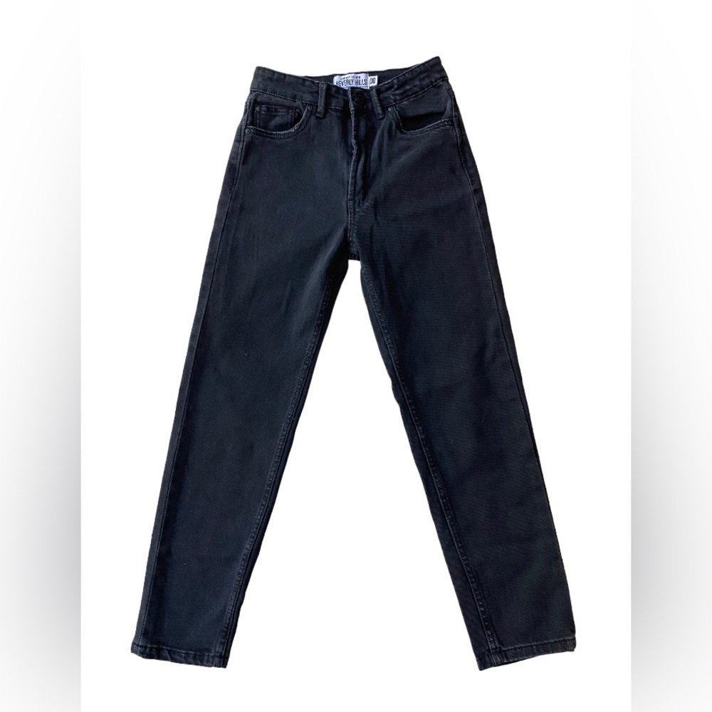 Refuge: Black Denim Mom Stretch Jeans